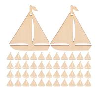 SHERCHPRY Plaques de Voiliers en Bois Brut à Peindre 150 Pcs Mini Décorations Bois Vierge pour Artisanat Créatif Pré-percées Loisirs DIY Décoration Nautique et Présents