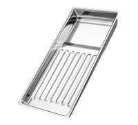 SHERCHPRY Plateau De Laboratoire En Acier Inoxydable Plateau à Outils Petit Format Pour Instruments Métalliques Usage Salon De Beauté Manucure Onglerie Rainures