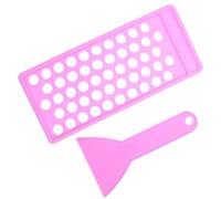SHERCHPRY Plateau de Remplissage pour Produits Cosmétiques 50 Trous en PP Violet Spatule Souple 2 Pièces Kit DIY Fabrication Rouge à Lèvres 5 G Maison