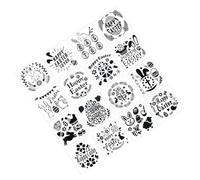 SHERCHPRY Pochoirs de Peinture Réutilisables Pâques 16 Pièces pour Garçon et Filles, Modèles de Dessin Soi-même, Plastique Transparent, Décoration DIY Fête Printanière et Scrapbooking