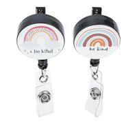 SHERCHPRY Porte-Badges Rétractables Pinces Crocodile Colorées Arc-en-Ciel Lot de 2 Enrouleurs Télescopiques pour Infirmiers et Professionnels de Santé Accessoires Légers et Compacts pour