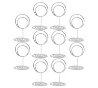 SHERCHPRY Porte-Cartes de Table Supports Robustes Faciles à Utiliser Clips Ronds Simples et Élégants en Fer Argenté Lot de 10 pour Photos, Menus et Notes Lors D'événements