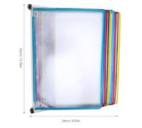 SHERCHPRY Porte-Documents Mural Suspendu A4 10 Pochettes Rabattables en Fer et PVC Organiseur de Dossiers Compact pour Brochures Support de Rangement Mural Polyvalent pour Bureau et