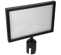 SHERCHPRY Porte-Panneau A4 en Acier Inoxydable pour Poteau de File D’Attente Support de Panneau de Signalisation Noir Horizontal Adapté pour Barrières de Sécurité et Espaces Publics comme