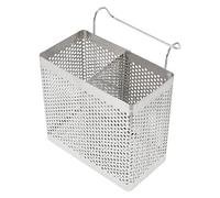 SHERCHPRY Porte-ustensiles Acier Inoxydable Rectangulaire avec Crochets Support De Séchage pour Baguettes Et Couverts Égouttoir De Cuisine à Double Compartiment