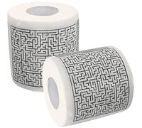 SHERCHPRY Rouleau De Papier Toilette à Motif Labyrinthe Lot De 2 Papier De Soie Épais Absorption Pour Salle De Bain Décoration Créative Pour Toute La Famille