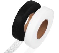 SHERCHPRY Ruban Thermocollant pour Ourlets sans Couture Adhésif Double Face Textile 2 Rouleaux 2 CM X 70 M Noir et Blanc pour Couture Réparation de Vêtements et Rideaux