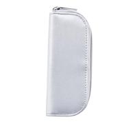 SHERCHPRY Sac à Maquillage Portable à Fermeture Éclair Étui De Transport Cuir PU Outils De Beauté pour Femmes Argent b