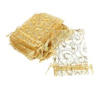 SHERCHPRY Sachets en Organza Doré 7 X 9 Cm 200 Pièces avec Cordon de Serrage, Pochettes à Bijoux Respirantes et Polyvalentes, Paquet Présents pour Mariage, Fêtes, Emballage Bonbons,
