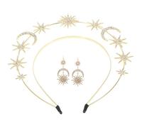 SHERCHPRY Serre-tête Couronne Étoiles Lune Diadème Déesse Grecque Accessoire Coiffure pour Anniversaire Bal Mariage