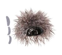 SHERCHPRY Set Perruque Scientifique Courte avec Moustache Sourcils et Barbe Adhésive Look Professeur pour Cosplay et Fête Cheveux Marron Unisexe Garçon Fille et Adultes