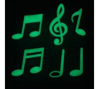 SHERCHPRY Stickers Muraux Phosphorescents de Notes de Musique Autocollants Décoratifs Fluorescents Verts 15 Pièces par Paquet Lot de 5 set de Décor Créatif pour Chambre et Salle de