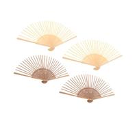 SHERCHPRY Support D’Éventail Pliable en Bois 4 Pièces - Cadre Artisanal pour Fabrication DIY - Kit Matériel Ventilateur Décoratif Portable - Accessoires pour Projets Culturels et