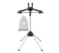 SHERCHPRY Support de Défroisseur Vêtement Support Stable au Sol Pliable en Alliage D'aluminium Noir et Paquet de Rangement pour Hôtel et Commerce