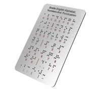 SHERCHPRY Tableau Alphabet Braille avec Points Surélevés et Ponctuation Planche Éducative Robuste pour Débutants Aveugles Garçon Fille et Adultes