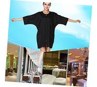 SHERCHPRY Tablier Coiffure Imperméable Manches Courtes avec Uniforme Barbier et Respirant Tablier de Salon pour Coupe Cheveux et Rasage Barbe Noir