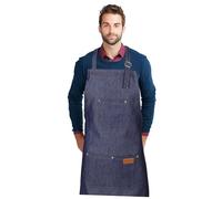 SHERCHPRY Tablier Denim Pour Coiffeur Avec Poches Protection Les Projections Usage Polyvalent Salon Domicile