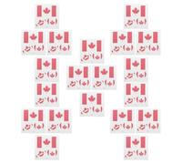SHERCHPRY Tatouages Temporaires Drapeau National 20 Pièces Imperméables en Papier Transfert D'eau pour Fêtes et Rassemblements Feuilles D'érable Confortables