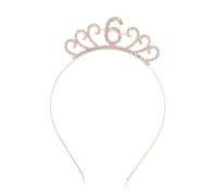 SHERCHPRY -Tête Couronne De Princesse Couronne D'Anniversaire Incrustée De Strass Pour Filles De 6 Ans - -Tête Numéroté En Alliage De Zinc Accessoire De Fête