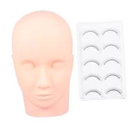 SHERCHPRY Tête de Mannequin en Silicone Beige Kit Pratique Facile à Utiliser Maquillage et Formation pour Entraînement Extension de Cils pour Étudiantes en Cosmétologie