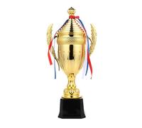 SHERCHPRY Trophée Plastique Doré 30 CM avec Couvercle Coupe Récompense sans Ruban Trophée Compétition Scolaire pour Élève Solide Résistant aux Chutes Réutilisable