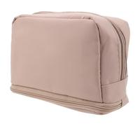 SHERCHPRY Trousse de Maquillage Compacte en Nylon Résistant Compartiments Multiples, Étui de Voyage Multifonction pour Pinceaux et Cosmétiques, Petite Trousse de Toilette Portable pour