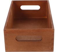 SHERCHPRY Wooden Crate Box Multi-Use Case Desktop Crate Container with Built-In Side Handles for Home Storage and Organizing Various Sundries