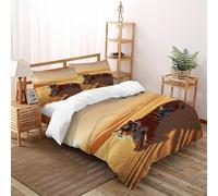 SHERCOVD Tigre Désert Housse De Couette 3 Pièces Wildlife Animal Theme Imprimé De Couvre-Lit Microfibre pour Adulte Et Enfant avec 2 Taie d'oreiller Double(200x200cm)