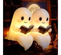 Sheremart Glowspirit,Brimody Ghost Reading Book Lamp,Pubyfun/Solymall Glow Spirit,Meet The Ghost That Glows with Love,A Lamp That Warms More Than a Room,Light Up Halloween Decor (6 inch,2*pcs)