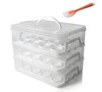 Sherfire Porte-gâteaux à 3 étages avec Couvercle et Poignée - Plastique Transparent, Peut Contenir Jusqu'à 36 Cupcakes ou Muffins - Complet avec Spatule Alimentaire, CCC-3TIER-36CC