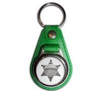 Sheriff Badge - Porte-clés médaillon en plastique vert
