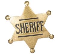 Sheriff Star Badge, Etoile de Sheriff, Étoile de Flic Occidental Vintage Badge, Adulti e Bambini Broche, pour Cowboy Costume, Accessoires de Costume de Police, Halloween Cosplay Party (B)