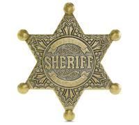 Sheriff Star Badge, Etoile de Sheriff, Étoile de Flic Occidental Vintage Badge, Adulti e Bambini Broche, pour Cowboy Costume, Accessoires de Costume de Police, Halloween Cosplay Party (A)
