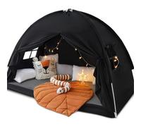 Sherilyn Tente de lit pour lit Double - Tente de rêve sur lit - Espace d'intimité - Occultante - Respirante - Portable - pour Chambre à Coucher - Taille L - Noir
