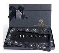 Shering Bling 2 Pack License Plate Frame with Premium Gift Box 1200pcs Rhinestones for Women (Black Rhinestones)