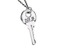 Sherlock 221b Collier de clé de maison Collier pendentif vintage couleur couleur Pendentifs pour femmes Hommes Fans Bijoux Cosplay Cadeaux Accessoires
