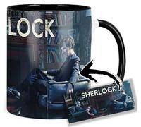 Sherlock Benedict Cumberbatch Martin Freeman Tasse Ceramique Intérieure et Poignée Noire Mug