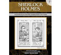 Sherlock Holmes and Doctor Watson: Modern Blackwork Embroidery Pattern