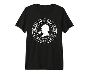 Sherlock Holmes Citations 221B Baker St. British Detective T-Shirt Haut de Gamme