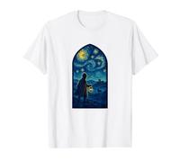 Sherlock Holmes Détective Britannique sous Une Nuit Etoilée T-Shirt Graphique avec Valeur