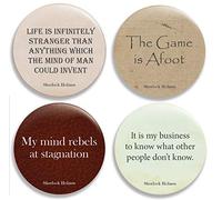 Sherlock Holmes Pinback Lot de 4 boutons 5,7 cm, multicolore, Large