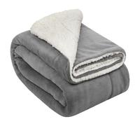 Sherpa Couverture douillette Gris clair/Blanc Alina 220x240cm