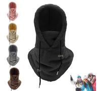 Sherpa Hood, Sherpa Hood Ski Mask, Sherpa Neck Hood, Sherpa Hood for Women Winter for Cold Windproof (1*Black)