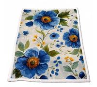 Sherpa Polaire Couverture Blanc cassé Couverture Lestée Adulte Chaude Douce Confortable Bleu Plaid Canape Grande Taille 140 x 200cm pour Plaid Automne Hiver Lit Canapé Outdoor Cadeau Femme Model-0258