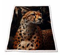 Sherpa Polaire Couverture Canapé Léopard Plaid Automne Chaude et épaisse Douce Confortable 40”x50” pour Canapé Lire Chambre Literie Extérieur Voyage, Decoration Maison Cadeau Femme (Animal) Model-6033