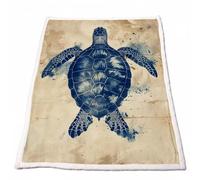 Sherpa Polaire Couverture Canapé Tortues de mer Plaid Automne Chaude et épaisse Douce Confortable 200x140 cm pour Canapé Lire Chambre Literie Extérieur Voyage, Decoration Maison (Animal) Model-3349