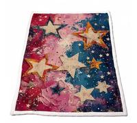 Sherpa Polaire Couverture Étoile Couverture Lestée Adulte Chaude Douce Confortable Abstrait Plaid Canape Grande Taille 100x130cm pour Plaid Automne Hiver Lit Canapé Outdoor Cadeau Femme Model-0022