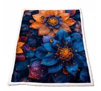 Sherpa Polaire Couverture Flower Couverture Lestée Adulte Chaude Douce Confortable Paysage Plaid Canape Grande Taille 130x150cm pour Plaid Automne Hiver Lit Canapé Outdoor Cadeau Femme Model-2643
