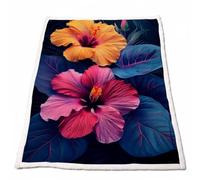 Sherpa Polaire Couverture Flower Couverture Lestée Adulte Chaude Douce Confortable Rose Plaid Canape Grande Taille 80”x60” pour Plaid Automne Hiver Lit Canapé Outdoor Voyage Cadeau Femme Model-3563