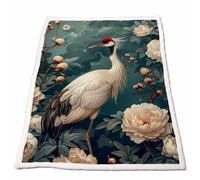 Sherpa Polaire Couverture Grue Couverture Lestée Adulte Chaude Douce Confortable Animal Plaid Canape Grande Taille 80”x55” pour Plaid Automne Hiver Lit Canapé Outdoor Voyage Cadeau Femme Model-7552